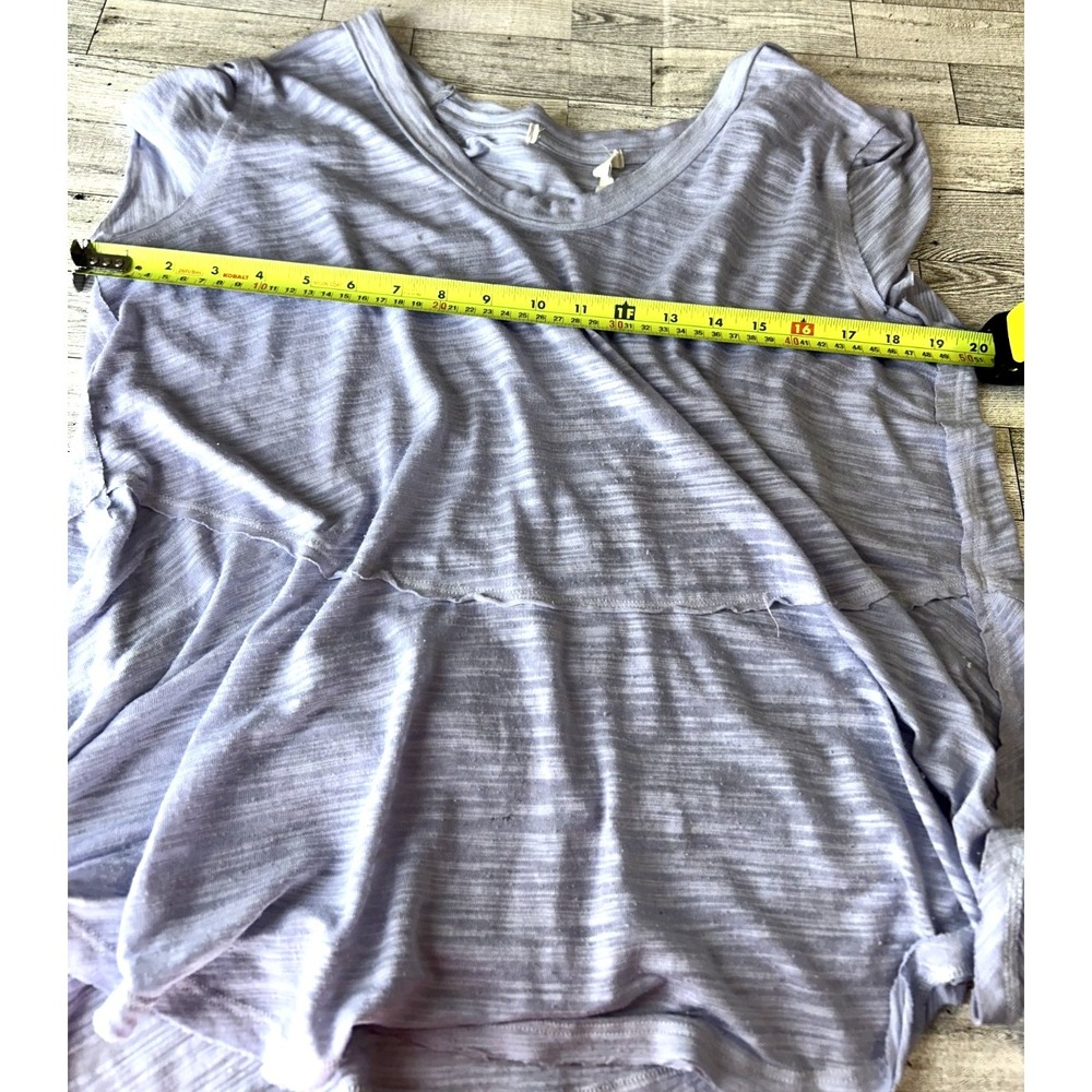 We The Free Women Top Tee Free People Sheer Coastline Peplum Hem Lavender MEDIUM - Picture 3 of 7
